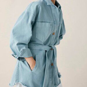 Zara - denim relaxed fit jacket - S